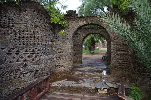 Stone arches in the Jardin d'Olhão, home of Agadir's Museum of Memory