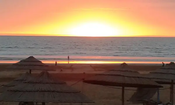 Summer sunset over Agadir beach